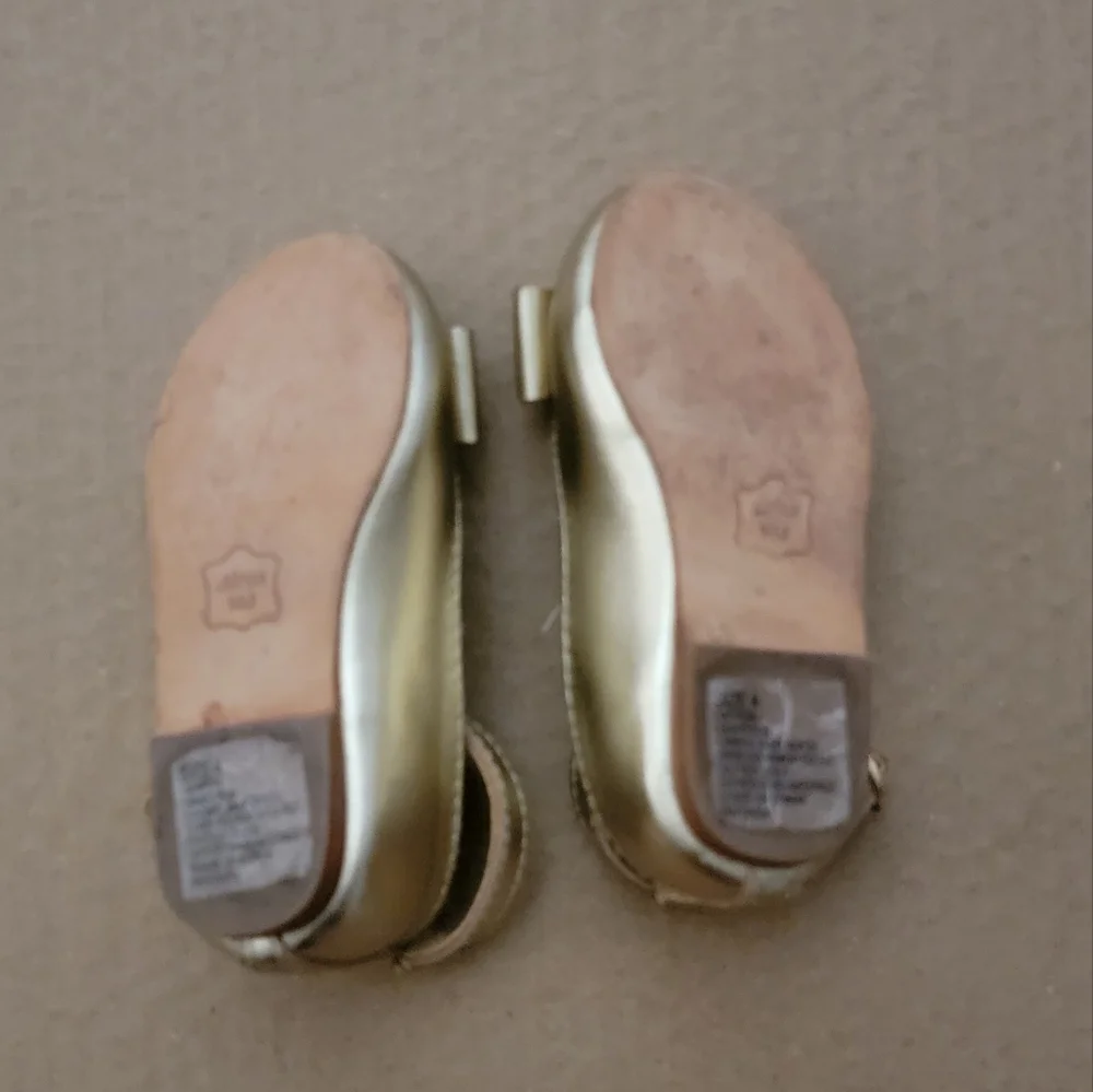 Janie & Jack | Gold Mary Jane Round toe ballerina flats Size 4 toddlers